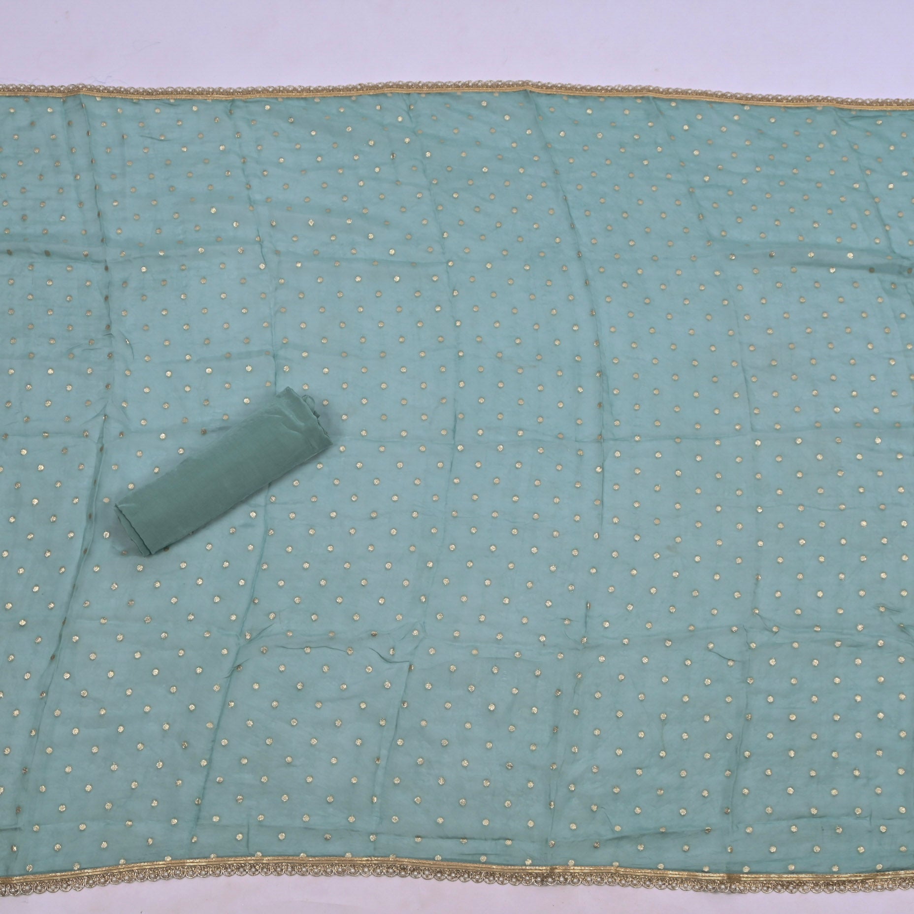 Crepe Green Unstitched Suit