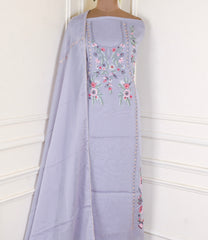 Organza Powder Blue Unstitched Suit