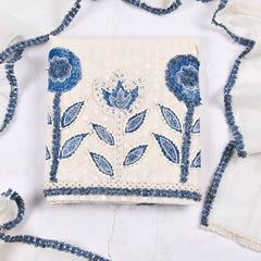 Mul Cotton Off-White Unstitched Suit