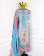 Crush Sky Blue Unstitched Suit
