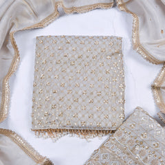 Shimmer Beige Unstitched Suit