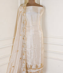 Shimmer Beige Unstitched Suit