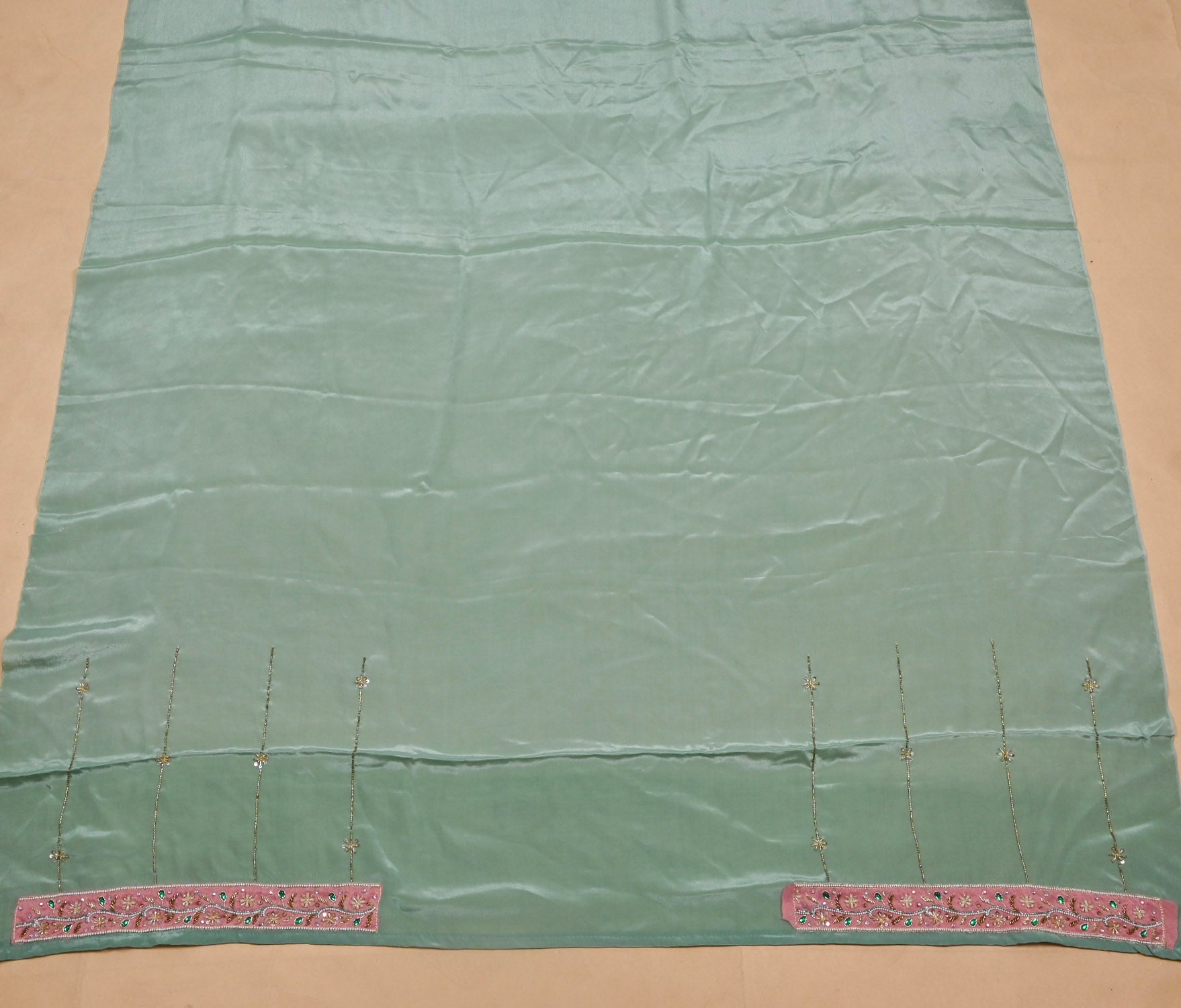 Organza Sea Green Unstitched Suit