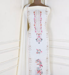 Georgette White Unstitched Suit