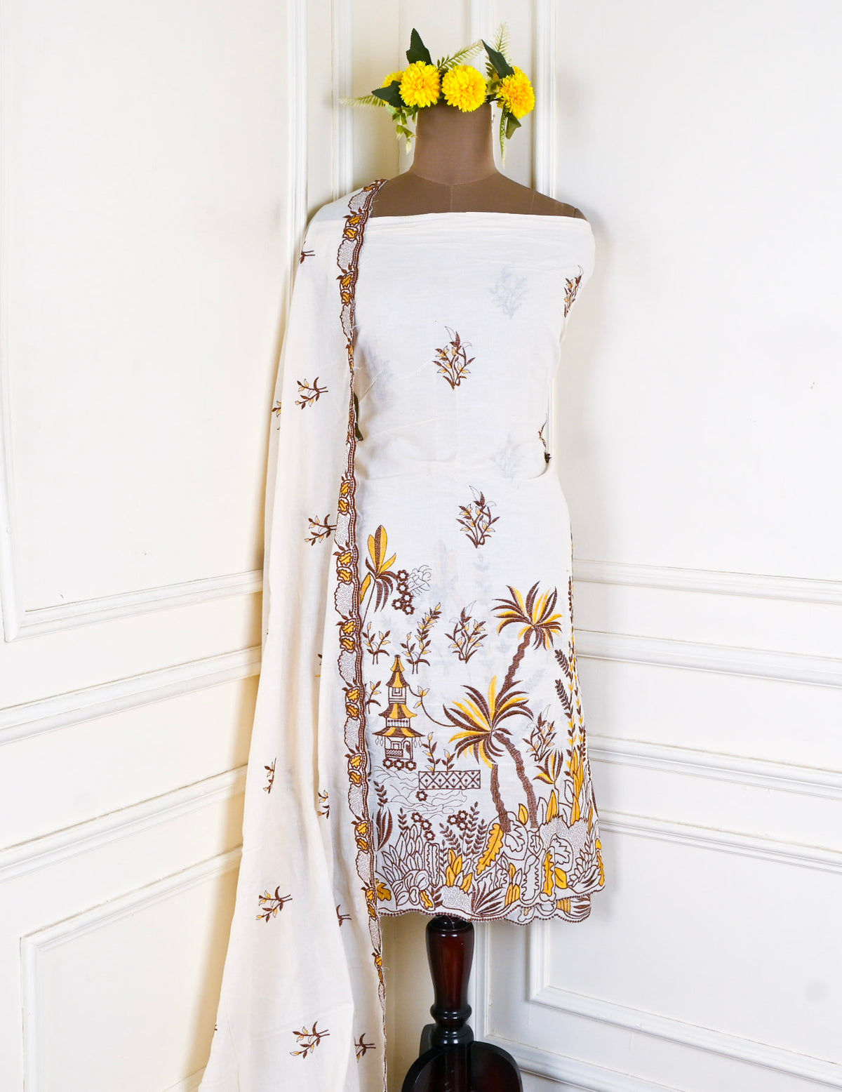 Pure Cotton Yellow Unstitched Suit