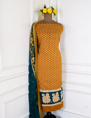 Pure Cotton Yellow Unstitched Suit