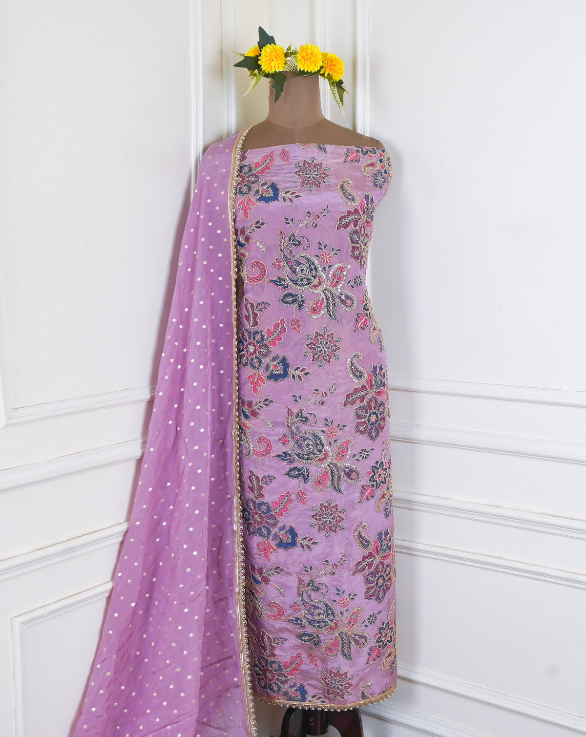 Shimmer Purple Unstitched Suit