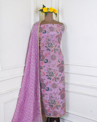 Shimmer Purple Unstitched Suit