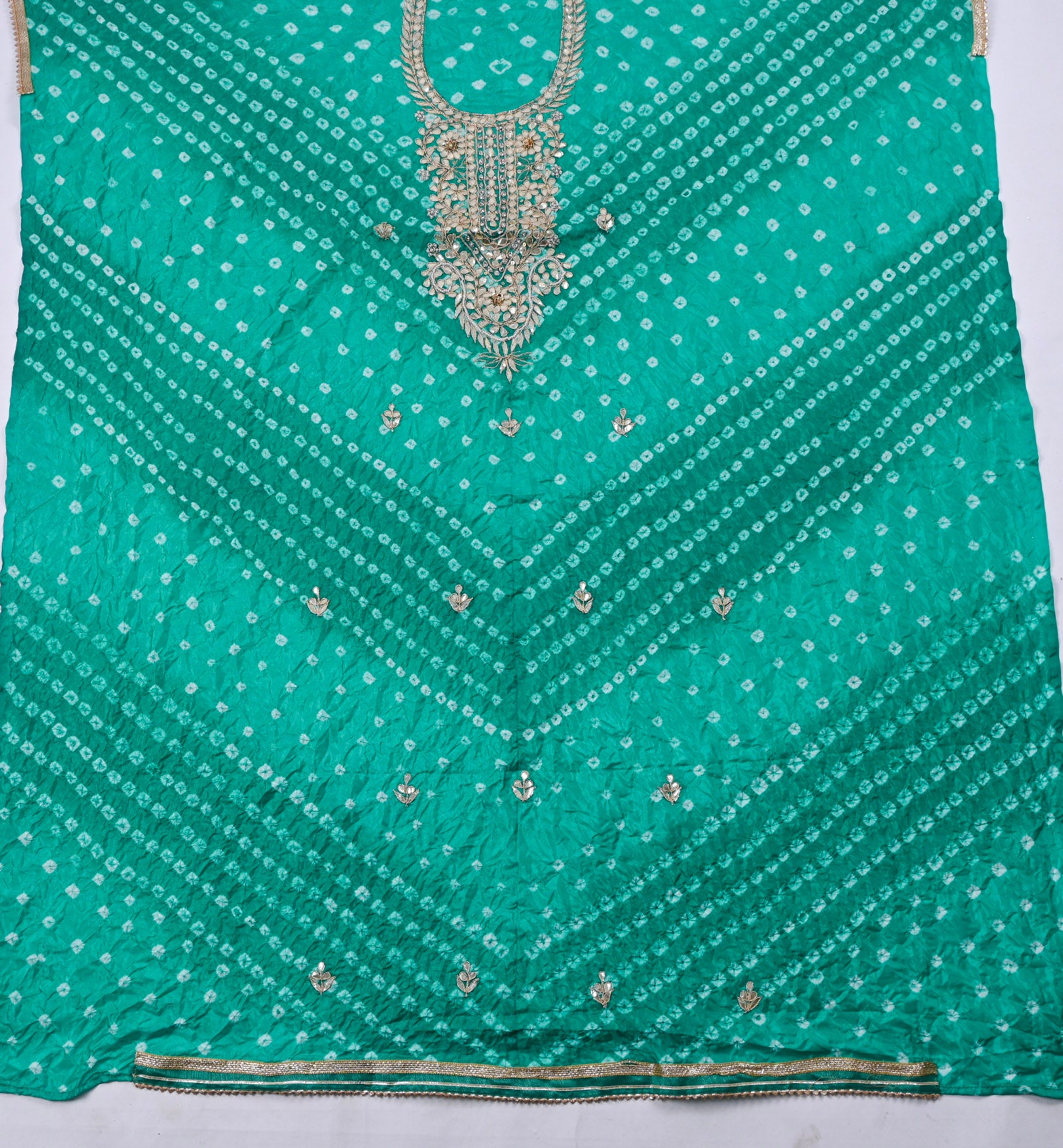Muslin Teal Blue Unstitched Suit