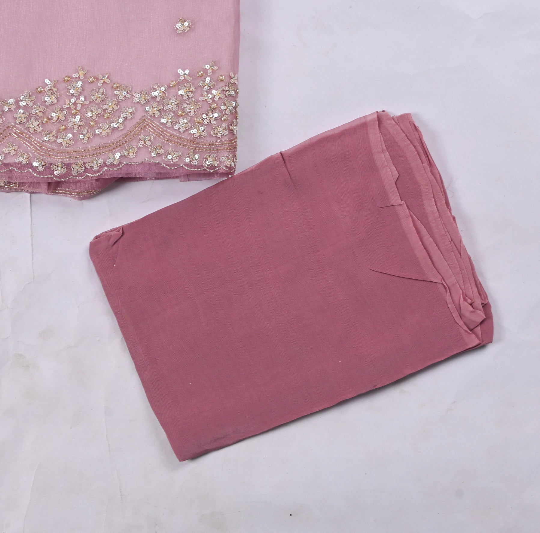 Crush Baby Pink Unstitched Suit