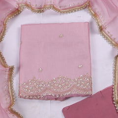 Crush Baby Pink Unstitched Suit