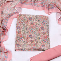 Crepe Pastel Pink Unstitched Suit