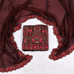 Crepe Brown Unstitched Suit
