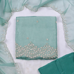 Crush Ferozi Unstitched Suit
