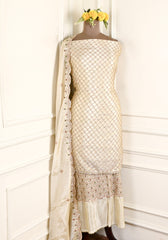 Shimmer Beige Unstitched Suit