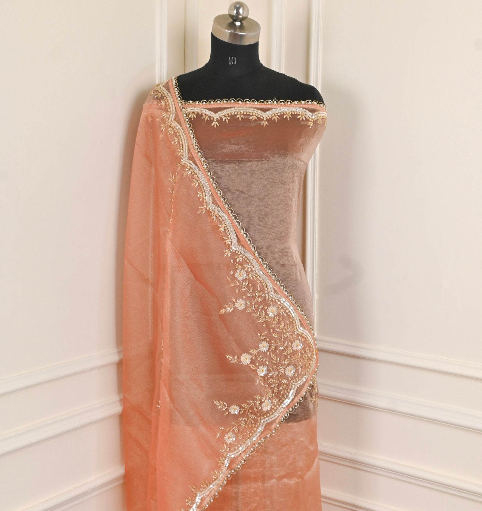 Crush Peach Unstitched Suit