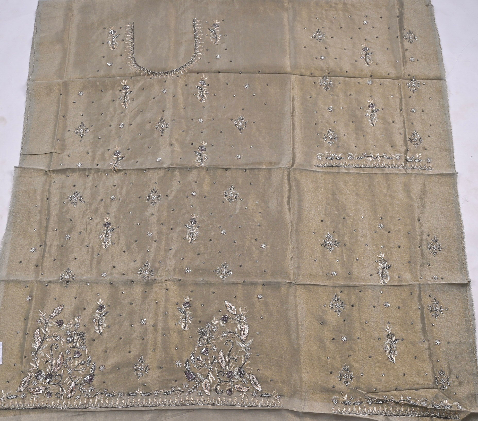 Glass Shimmer Silver Unstitched Suit