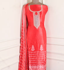 Gavadin Silk Red Unstitched Suit