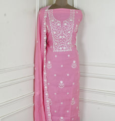 Mul Cotton pink Unstitched Suit