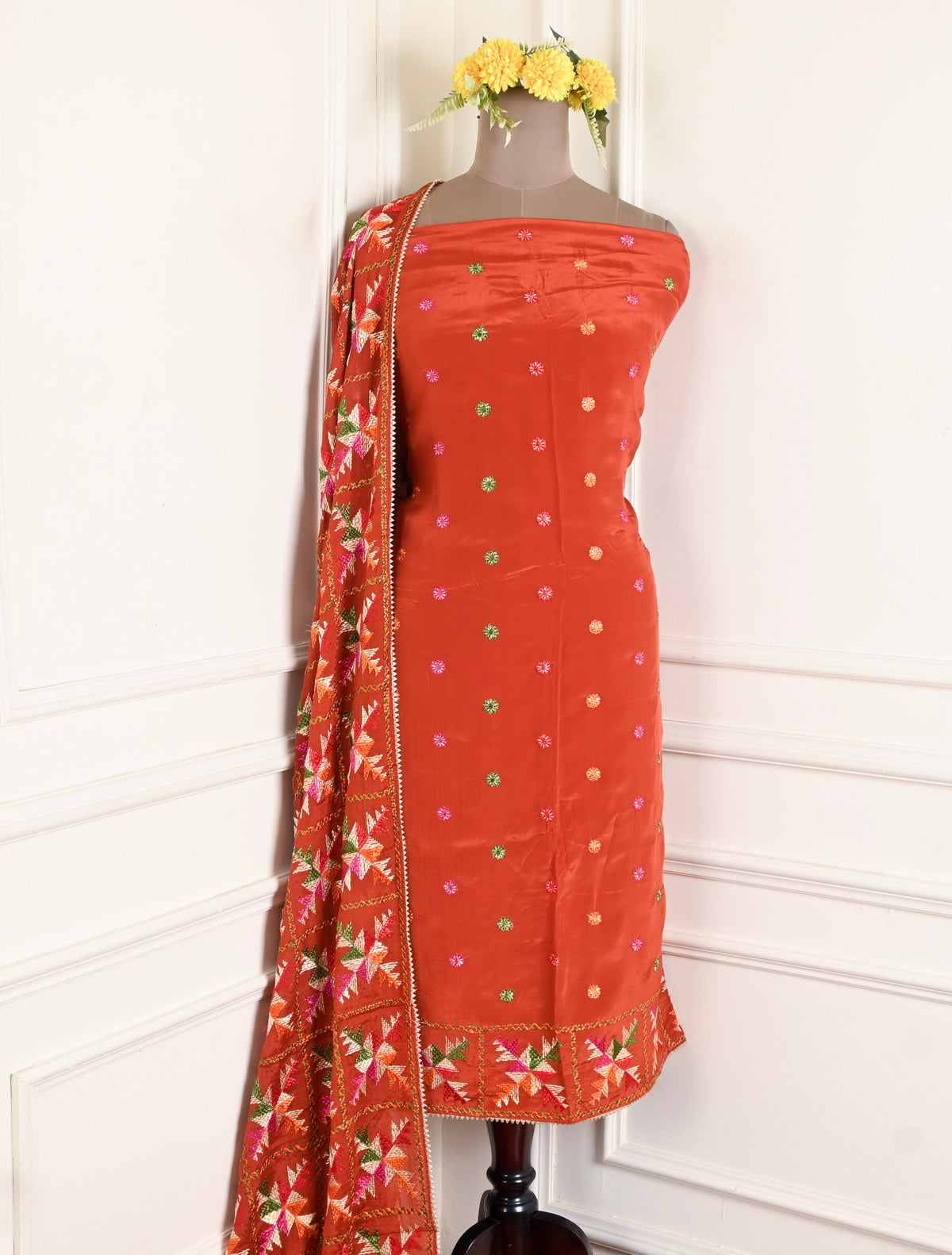 Crepe Rust Unstitched Suit
