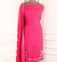 Twill Organza Pink Unstitched Suit