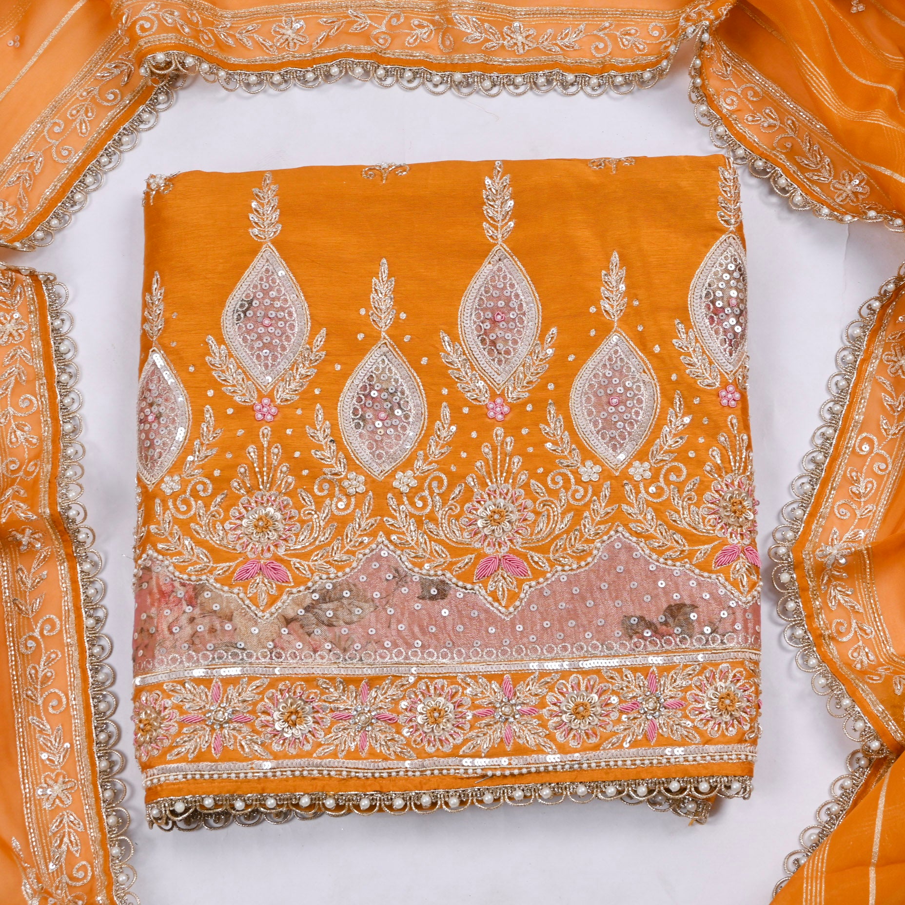 Raw Silk Yellow Unstitched Suit