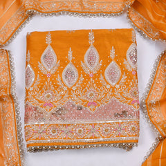 Raw Silk Yellow Unstitched Suit
