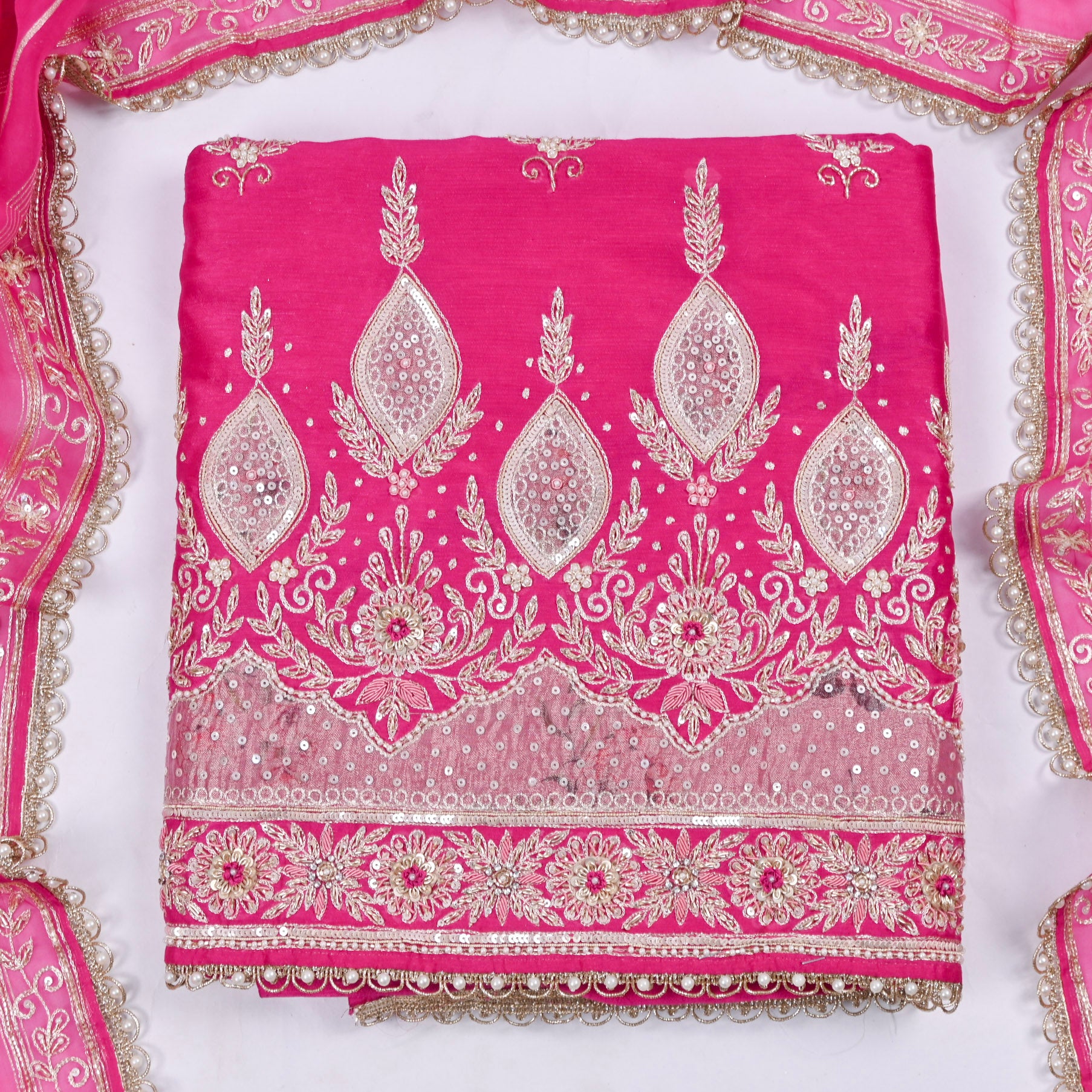 Raw Silk Pink Unstitched Suit