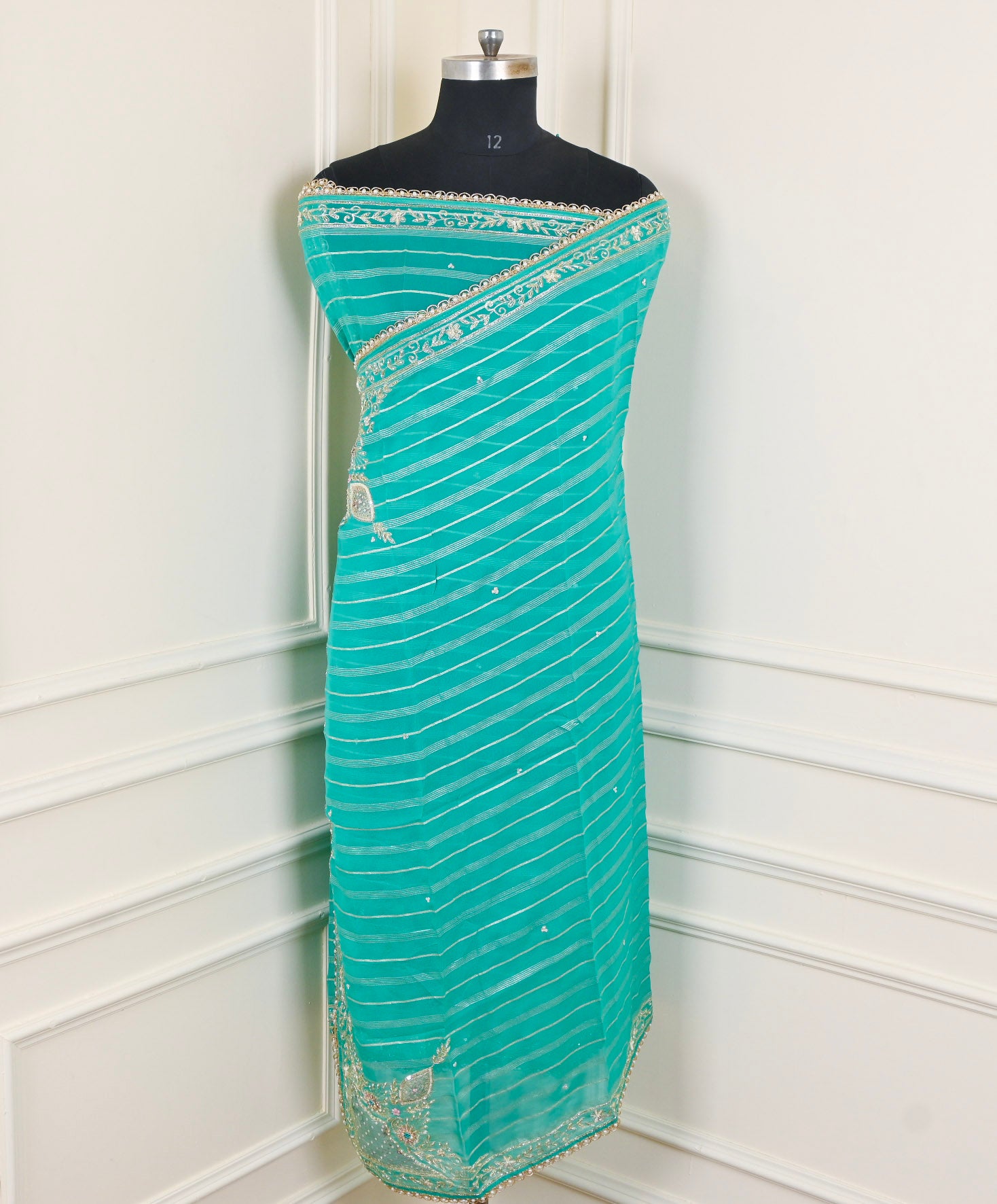 Raw Silk Ferozi Unstitched Suit