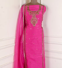 Glass Shimmer Pink Unstitched Suit