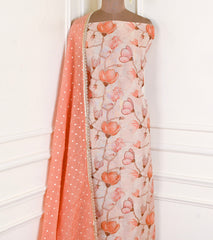 Shimmer Peach Unstitched Suit