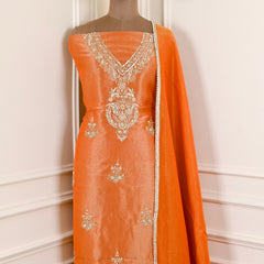 Shimmer Orange Unstitched Suit