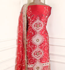 Gavadin Maroon Unstitched Suit