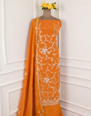 Crepe Mustard Unstitched Suit