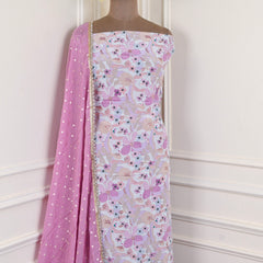 Crepe Pink Unstitched Suit