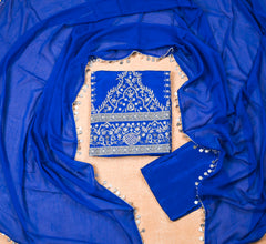 Organza Blue Unstitched Suit