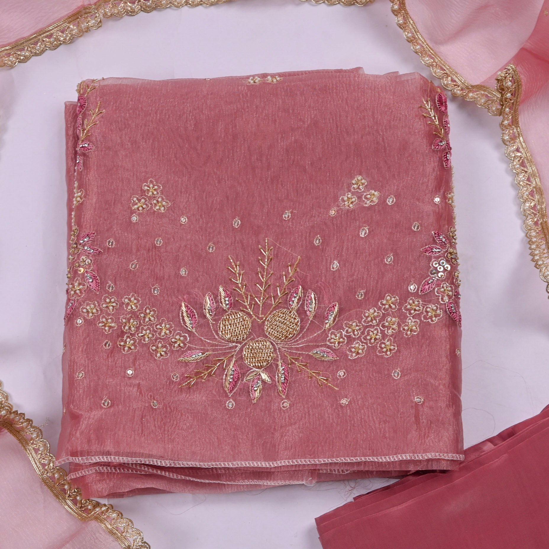 Crush Dusky Pink Unstitched Suit