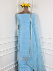 Crush Sky Blue Unstitched Suit