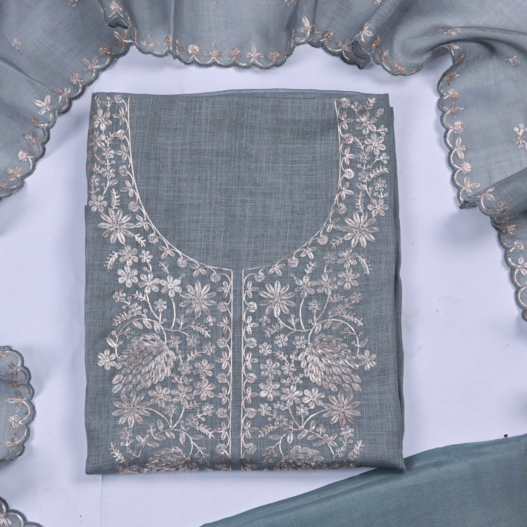 Linen Grey Unstitched Suit