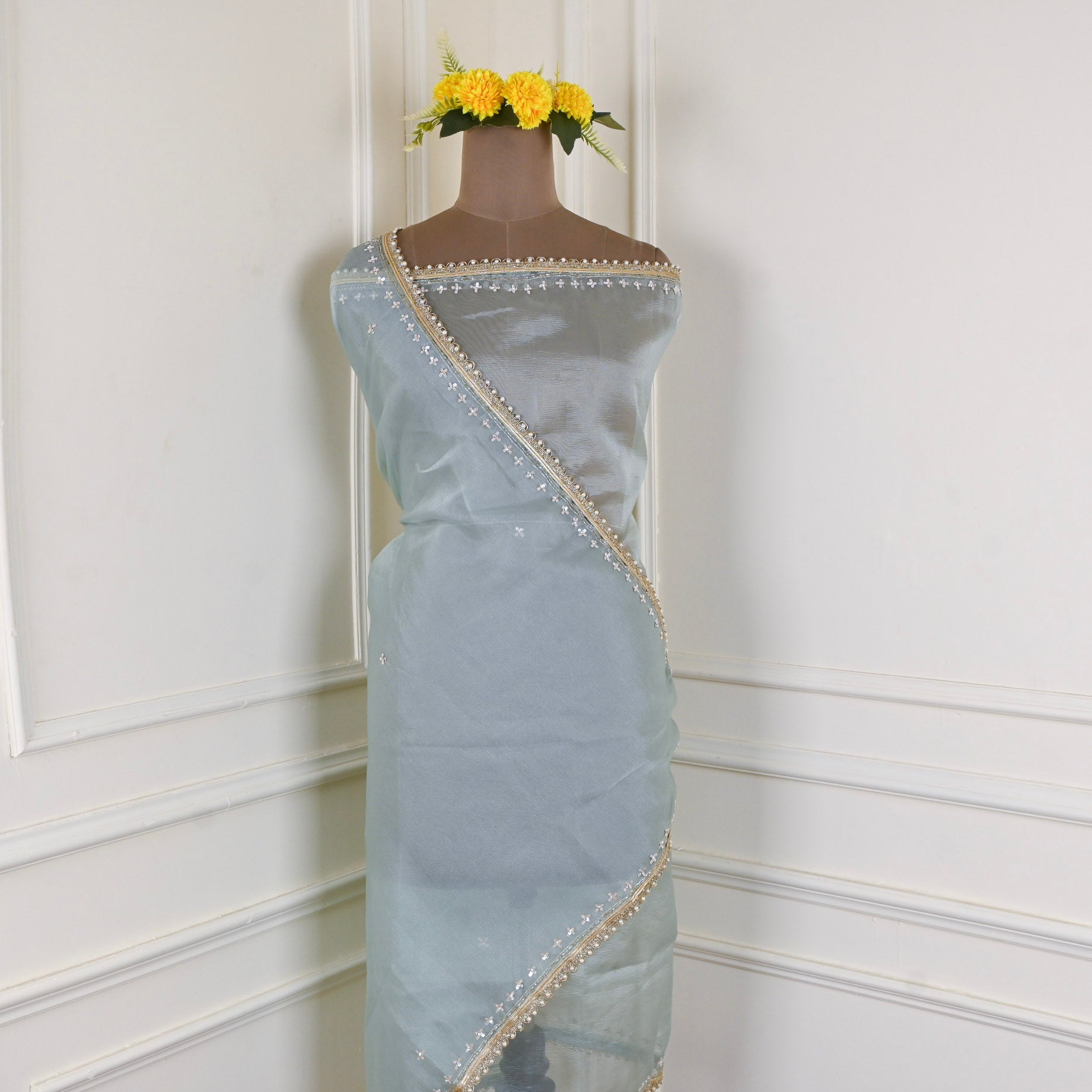 Crush Powder Blue Unstitched Suit