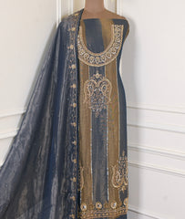 Shimmer Blue Unstitched Suit