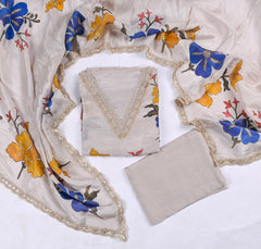 Shimmer Off-White Unstitched Suit