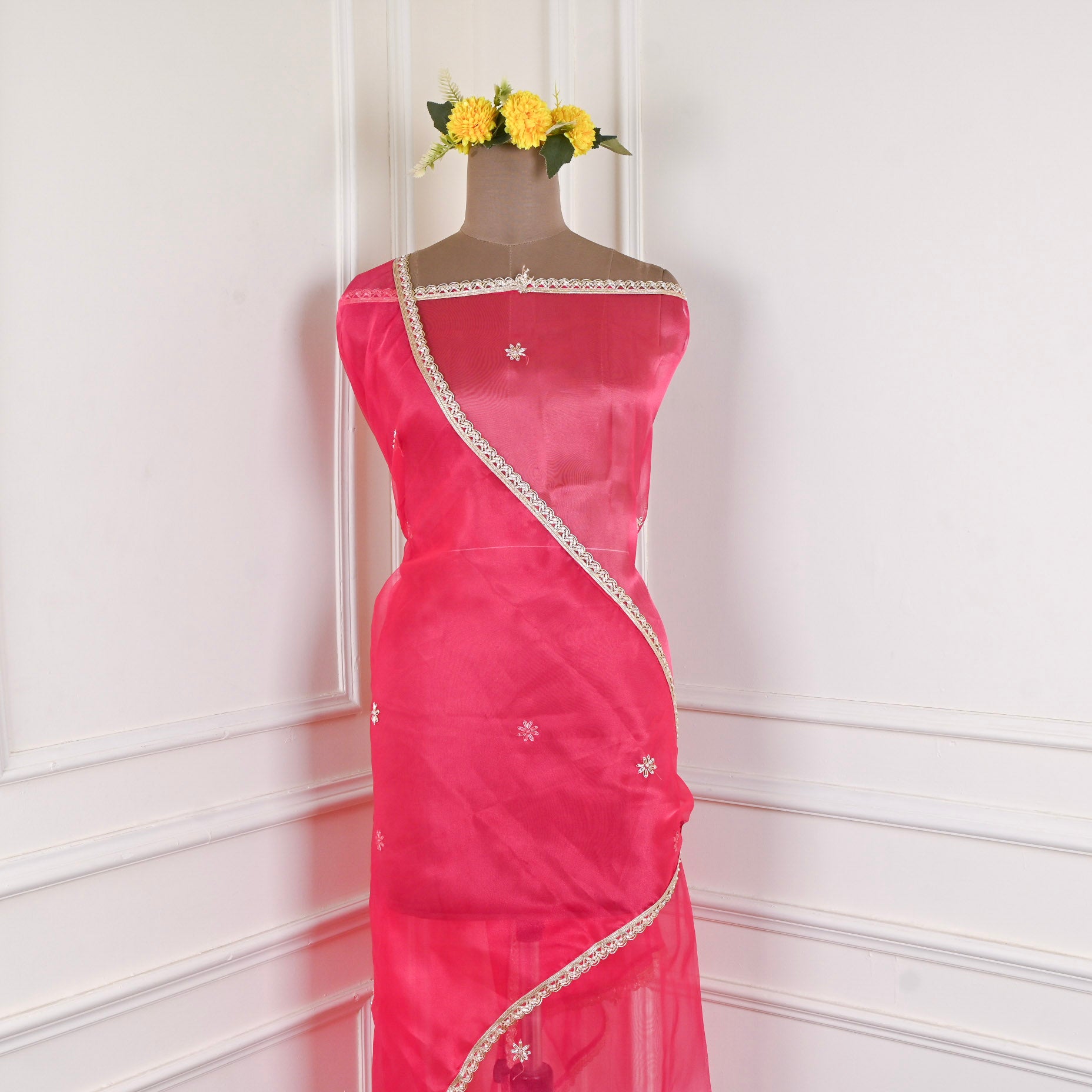 Pink Glass Shimmer Unstitched Suit
