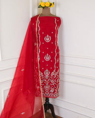 Glass Red Unstitched Suit