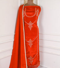 Crepe Rust Unstitched Suit