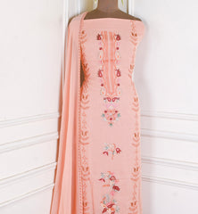 Georgette Peach Unstitched Suit
