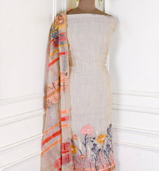 Mul Cotton Peach Unstitched Suit