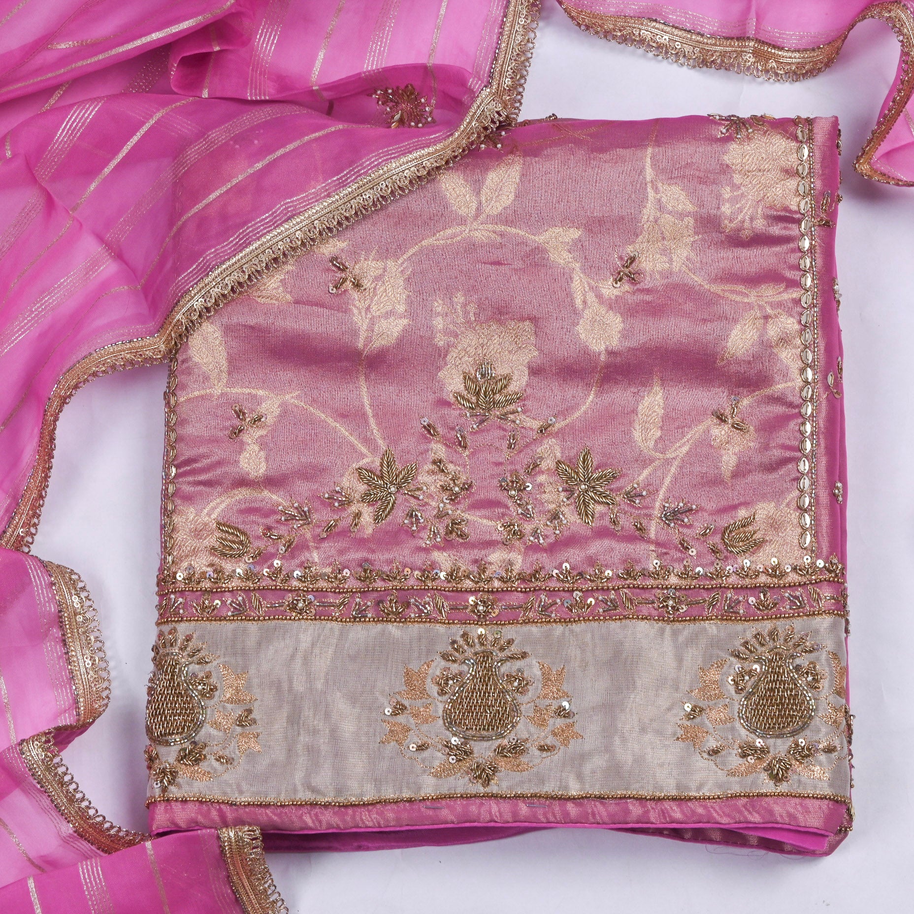 Shimmer Pink Unstitched Suit