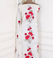 Cotton white Unstitched Suit