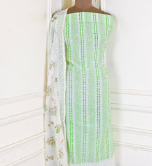 Chanderi Silk Parrot Green Unstitched Suit